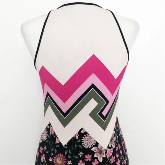 Ted Baker pink green black white Seenaa Floral Bodycon Dress size 2 - Picture 10 of 15